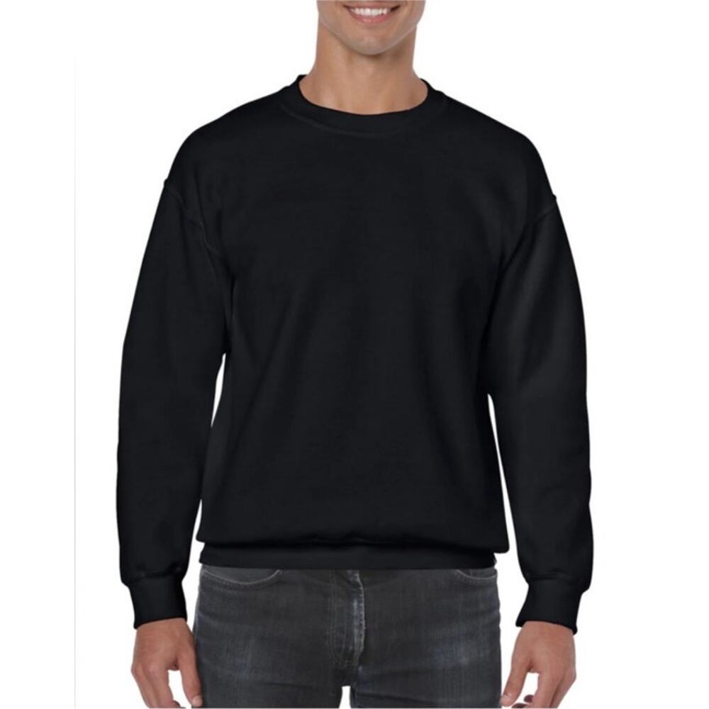 Gildan Unisex Heavy Blend Black Cotton Crewneck Sweatshirt Sz Medium